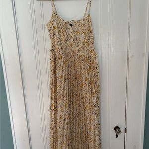 J. Crew Floral Print Dress in Cream and Yellow Like New Condition